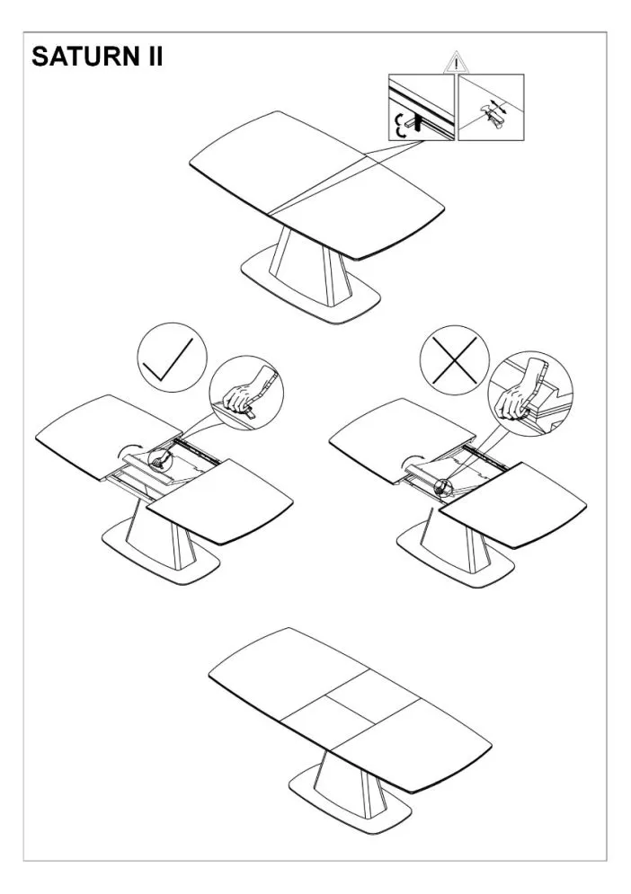Stół SATURN II CERAMIC 160(210)x90 biały marmur/biały mat rozkładany | MIRAT. w stylu GLAMOUR kolekcja