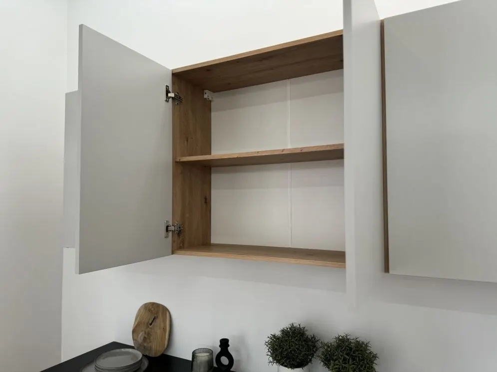 Szafka kuchenna wisząca ISABEL W80 szary mat/dąb artisan bezuchwytowa I sklep meblowy MIRAT.