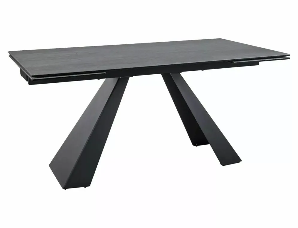 Stół rozkładany SALVADORE CERAMIC 160(240)x90 jasnoszary mat pietra di savoia na metalowej podstawie I sklep meblowy MIRAT. styl LOFT