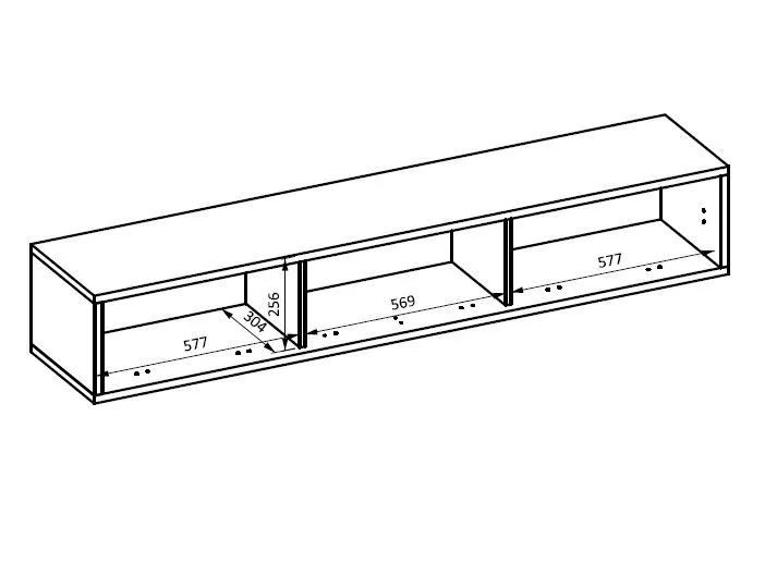 Szafka RTV FRIDA 3K 180cm antracyt/dąb olejowany wisząca I sklep meblowy MIRAT. styl LOFT