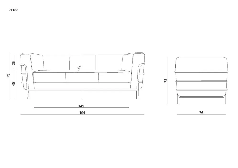 Sofa ARMO czarna trzyosobowa I sklep meblowy MIRAT.