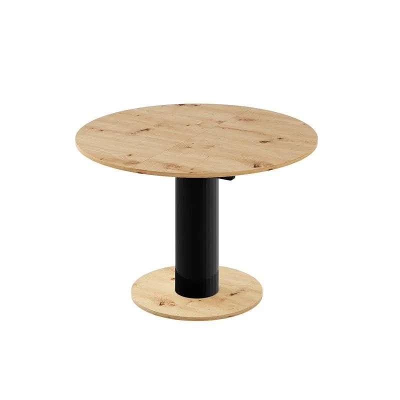 Stół rozkładany SOLO LUX 100(144)x100 dąb/czarny do jadalni I sklep meblowy MIRAT.