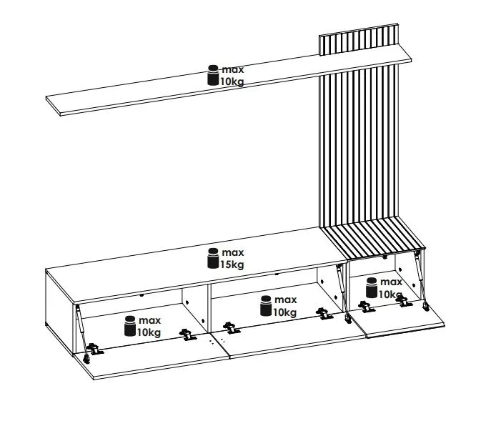 Meblościanka SOLO czarny mat/hickory jackson wisząca I sklep meblowy MIRAT.