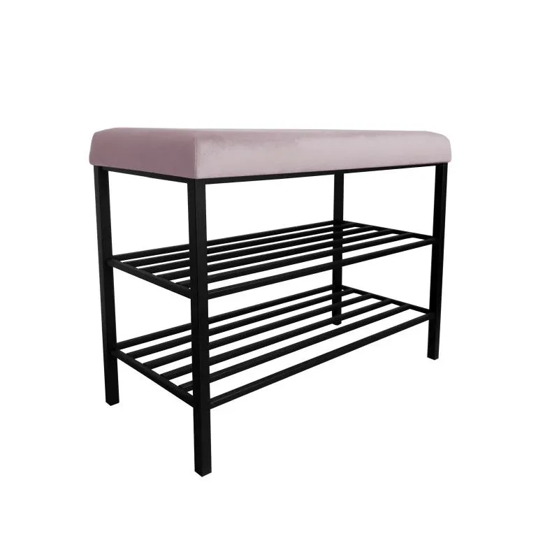 Stojak na buty z siedziskiem GAJA MG55 czarny/różowy metalowy I sklep meblowy MIRAT. styl LOFT