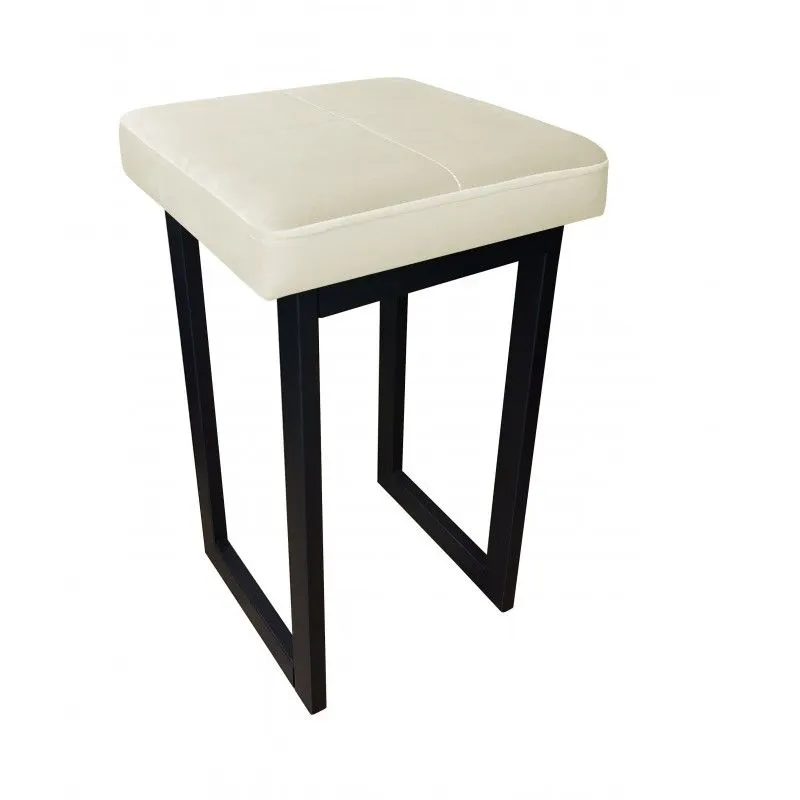 Taboret MAESTRO LOW MG VELVET ecru na metalowych nogach | MIRAT. w stylu  kolekcja