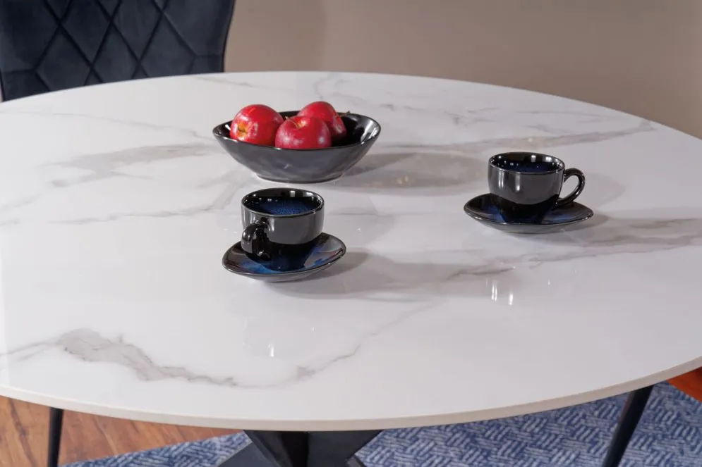 Stół okrągły TALIA 120x120 biały/czarny I sklep meblowy MIRAT. styl LOFT