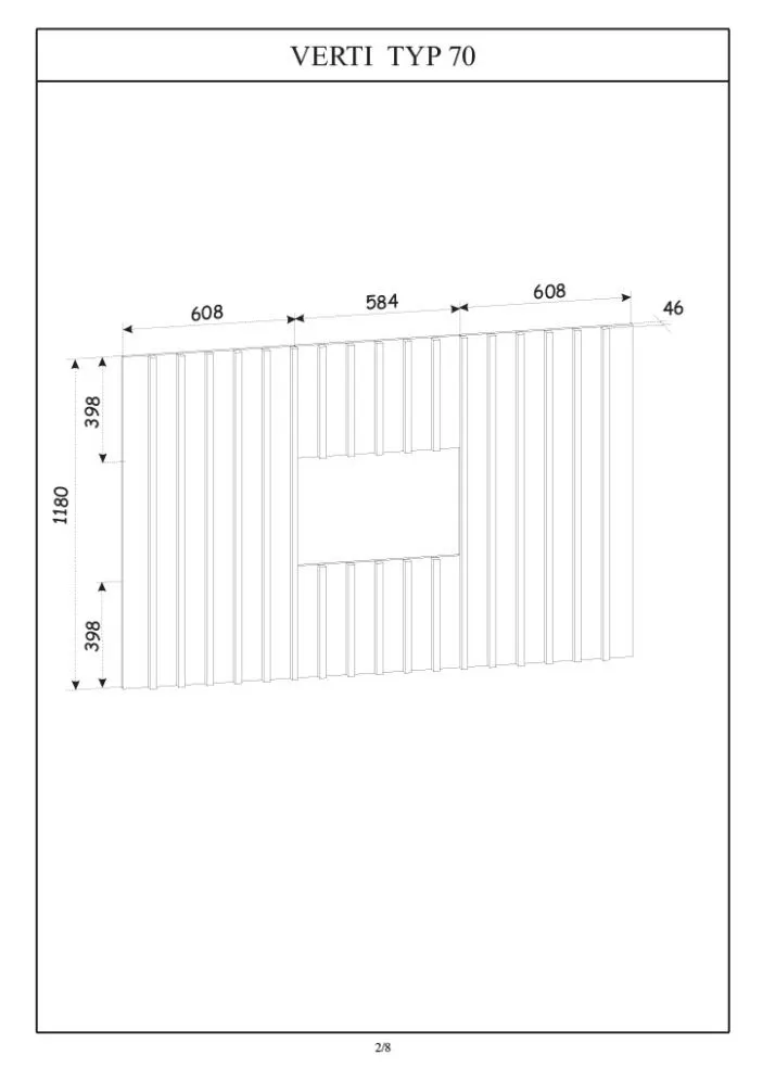 Meblościanka VERTI artrisan/perla gray nowoczesna I sklep meblowy MIRAT.