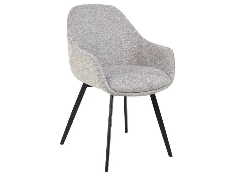 Klasyczne krzesło tapicerowane Vinto Brego szare do jadalni | MIRAT styl LOFT