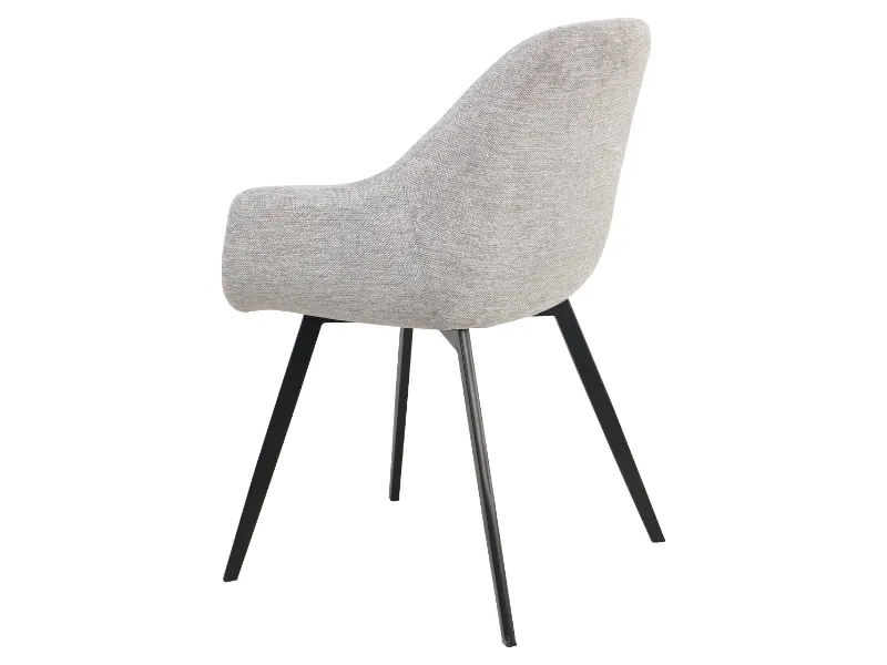 Klasyczne krzesło tapicerowane Vinto Brego szare do jadalni | MIRAT styl LOFT