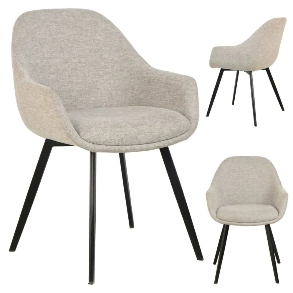 Eleganckie krzesło do jadalni Vinto Brego jasnobeżowe | MIRAT styl LOFT