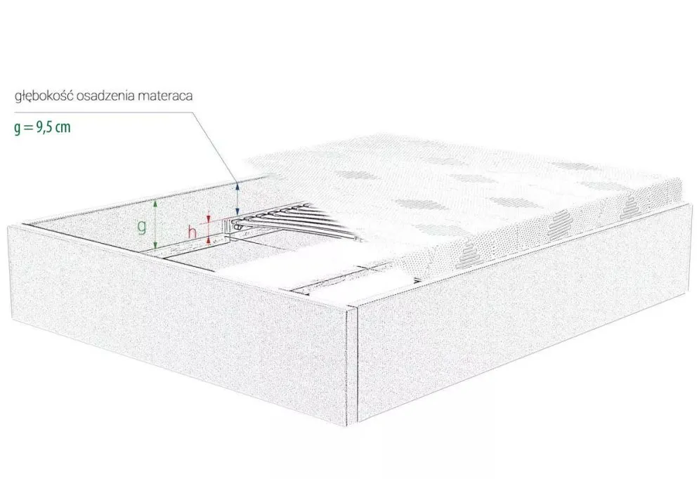 Łóżko z płyty 80262 160x200 z szufladami na pościel | MIRAT.