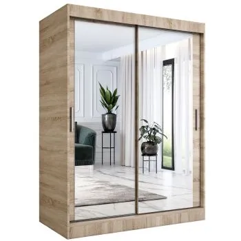 Szafa przesuwna MODUO COMFORT 150 dąb sonoma z dwoma lustrami