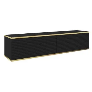 Szafka RTV KARL 3D 135cm wisząca/stojąca czarny mat 
