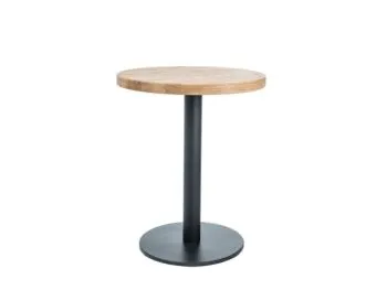 Stół okrągły PURO II 60x60 dąb lite drewno/czarny