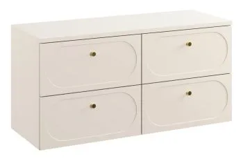 Zestaw szafek pod umywalki nablatowe DONNA SAND 120cm beż piaskowy z blatem