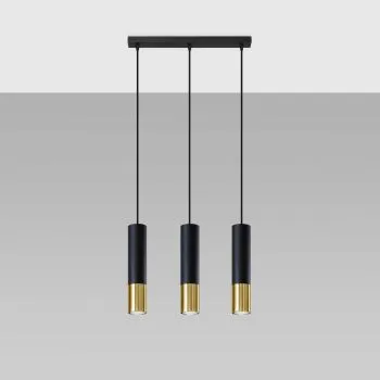 Lampa wisząca LOOPEZ 3L czarny/złoty