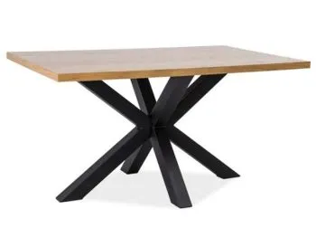 Stół CROSS 150x90 dąb lite drewno/czarny