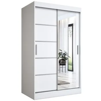 Szafa przesuwna MODUO COMFORT 2 120 biała mat z lustrem 