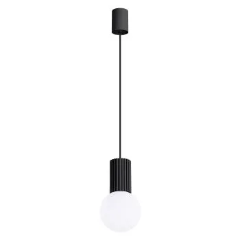 Lampa wisząca HALO 1 czarna ryflowana 
