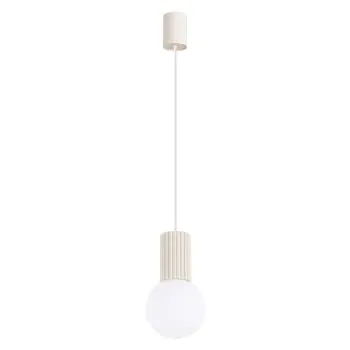 Lampa wisząca HALO 1 beżowa ryflowana 