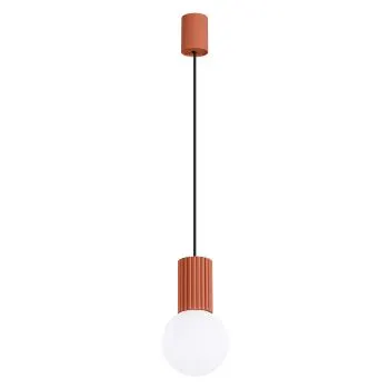 Lampa wisząca HALO 1 ochra czerwona ryflowana