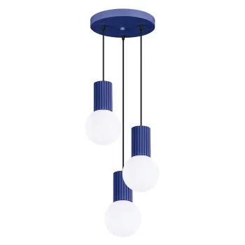 Lampa wisząca HALO 3P ultramaryna ryflowana