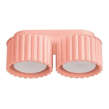 Plafon dwupunktowy AURA 2 brzoskwiniowy GX53 ryflowany