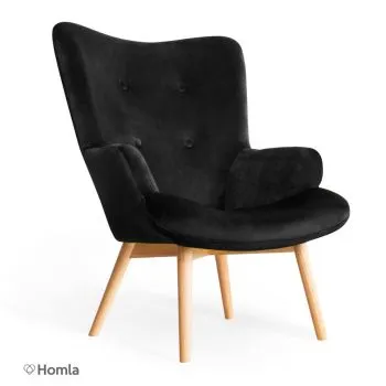 Fotel tapicerowany MOSS VELVET czarny