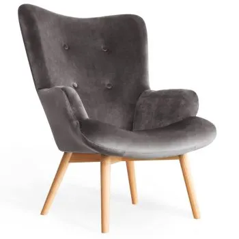 Fotel tapicerowany MOSS VELVET szary
