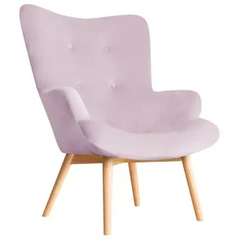 Fotel tapicerowany MOSS VELVET różowy