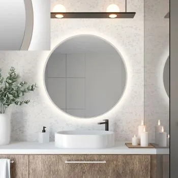 Lustro łazienkowe ZIRCON BETON 100 z oświetleniem LED