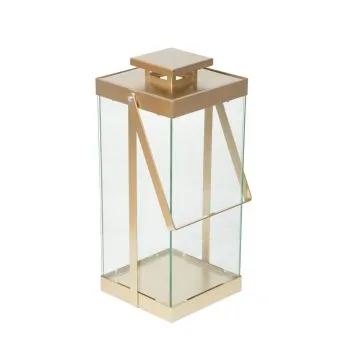 Lampion BRELA metalowa złota 15x15x36 cm