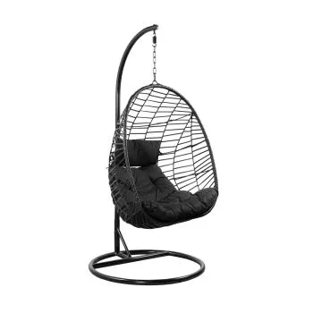 Huśtawka SOLEI na metalowym stelażu 95x95x195 cm czarna