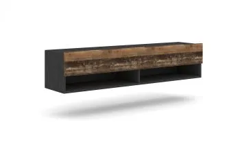 Szafka RTV DERBY 140cm grafit matera/dąb old style