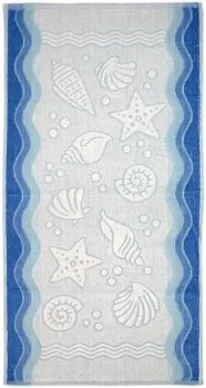 Ręcznik bawełniany Greno Flora Ocean 50x100 niebieski