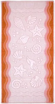 Ręcznik bawełniany Greno Flora Ocean 50x100 pomarańczowy