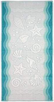Ręcznik bawełniany Greno Flora Ocean 50x100 turkusowy