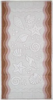 Ręcznik bawełniany Greno Flora Ocean 50x100 brązowy