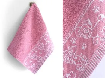 Ręcznik dziecięcy Greno Kids 30x50 Pieski w Akcji różowy