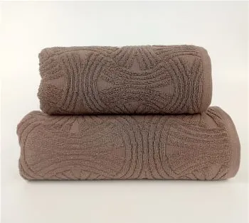 Ręcznik bawełniany Greno Emma 3 50x100 brązowy