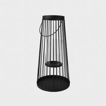 Lampion VERANO metalowa czarna 20x40 cm 735738