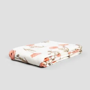 Koc minky MEADOW FLOWERS puszysty z kwiatowym wzorem 130X170