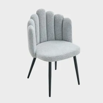 Krzesło LUXE w tkaninie Bouclé szare