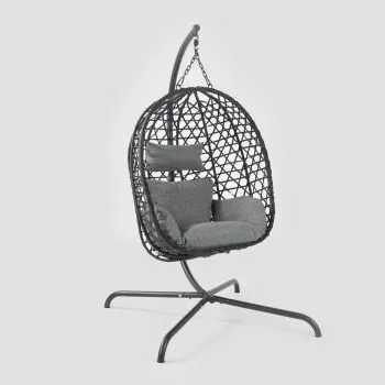 Huśtawka NIDO na metalowym stelażu104x106x184 cm czarna