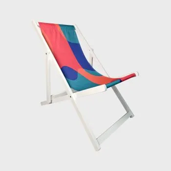 Leżak rozkładany COLOR FIESTA drewniany 58,5x71/86x100/92cm biały