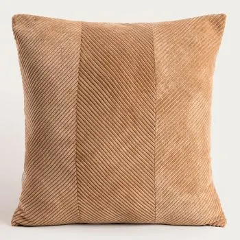 Poszewka dekoracyjna FALLERE ze sztruksowym wzorem taupe 45x45 cm