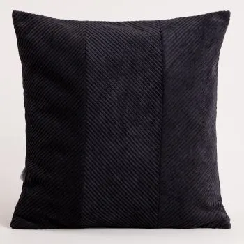Poszewka dekoracyjna FALLERE ze sztruksowym wzorem czarna 45x45 cm