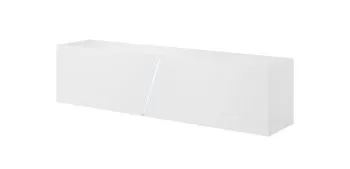 Szafka RTV SLANT 160cm biała/biały połysk z oświetleniem LED