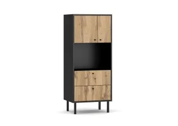 Komoda wysoka BOSPE 60 2S2D czarna/wotan