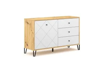 Komoda BILBAO 123 dąb artisan/biały mat